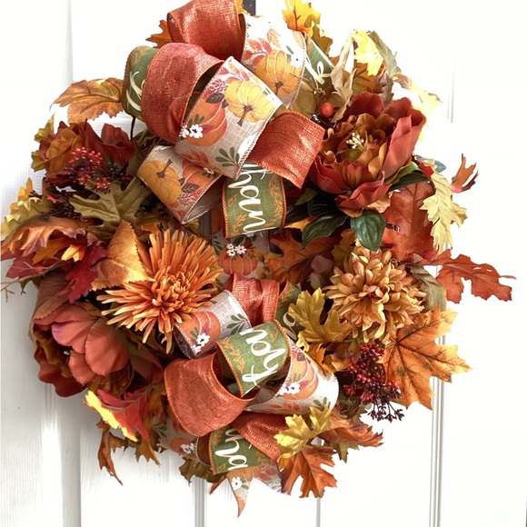 Handmade Fall Wreath - Picture 1 of 4